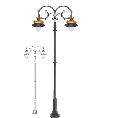 LI-8250-BKT 02-91004 Modern Outdoor Pole Light